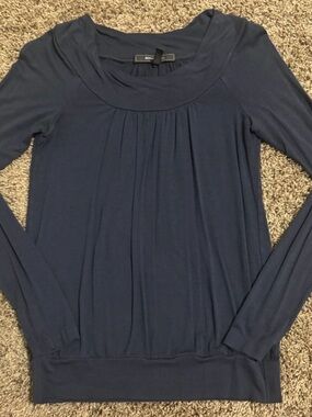 BCBG Blouse Charcoal Grey Size XS Stretchy